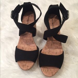 Black Block Heel Sandals